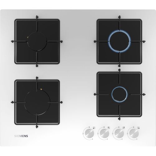 Siemens EN6C2PO12O iQ100, Gazlı Ocak, 60 cm, Sert cam, Beyaz