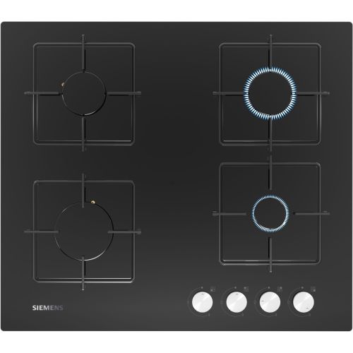 Siemens EN6C6PO12O iQ100, Gazlı Ocak, 60 cm, Sert cam, Siyah