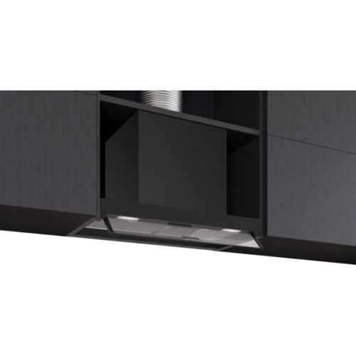 Siemens LJ65BCC60 iQ300 Tam entegre davlumbaz 60 cm Cam dekor, Mat siyah